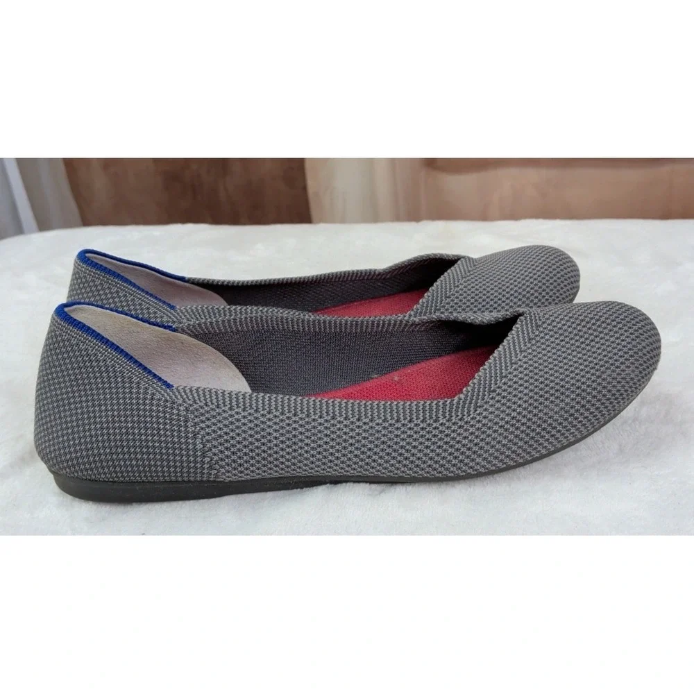 Rothys 'The Flat' Round Toe Gray Birdseye Slip On flats